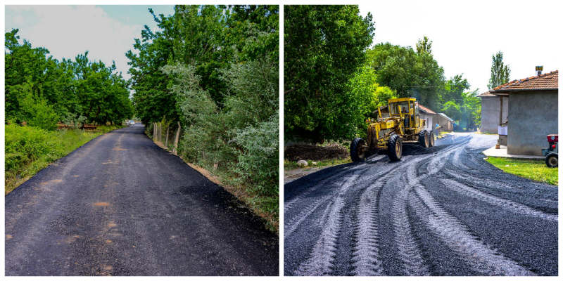 Akçadağ Ören’de 8, Bölüklü de 4.5 km asfalt çalışması yaptı
