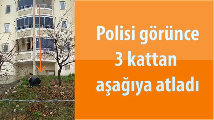Malatya Günlük Olaylar Polisi Görünce 3.Kattan Aşağıya Atladı