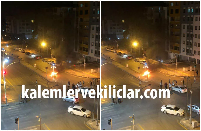 Fahri Kayahan Bulvarında Kaza Yapan Motosiklet Alev Aldı  Video Haber