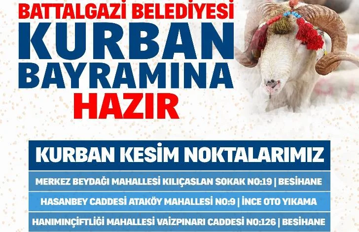 Battalgazi’de Kurban Kesim Yerleri Belli Oldu
