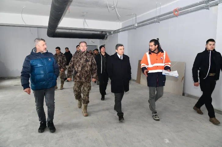 Vali Hulusi Şahin Özel Harekat Bölge Müdürlüğü İnşaat Alanında İncelemelerde Bulundu.