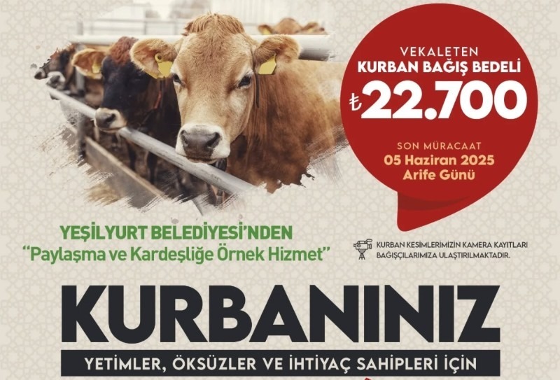 Yeşilyurt Belediyesi, Kurban Bayramı’nda Yardımlaşma Ruhunu Güçlendiriyor: “Kurban Bağış” Kampanyası Başladı