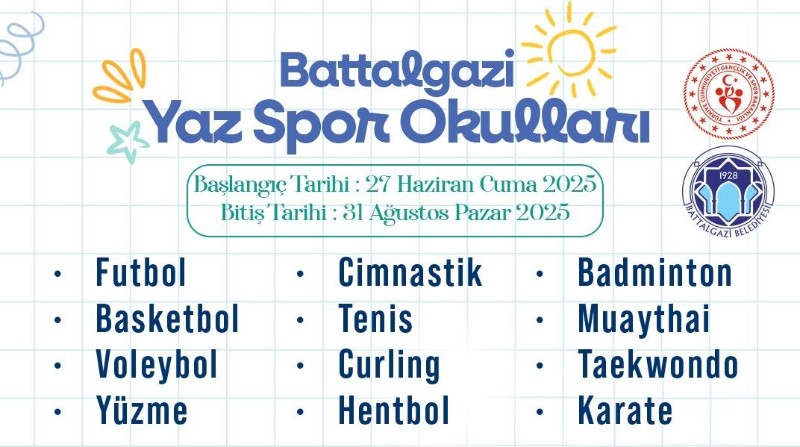 Battalgazi’de Yaz Spor Okulları Kayıtları Başladı