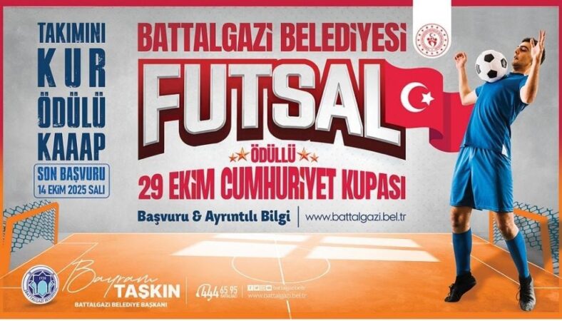 Battalgazi Belediyesi’nden 29 Ekim’e Özel Ödüllü Futsal Turnuvası: “Takımını Kur, Ödülü Kaap!”