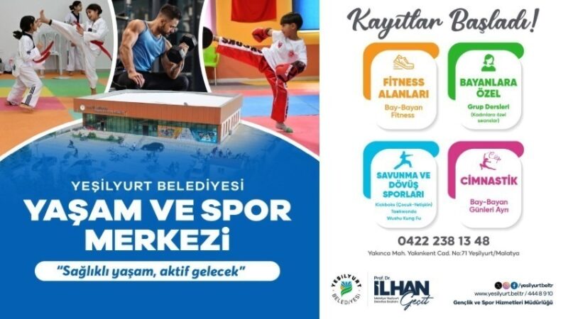 Yeşilyurt’ta Sağlıklı Yaşam Hamlesi: Yaşam ve Spor Merkezi Kayıt Almaya Başladı